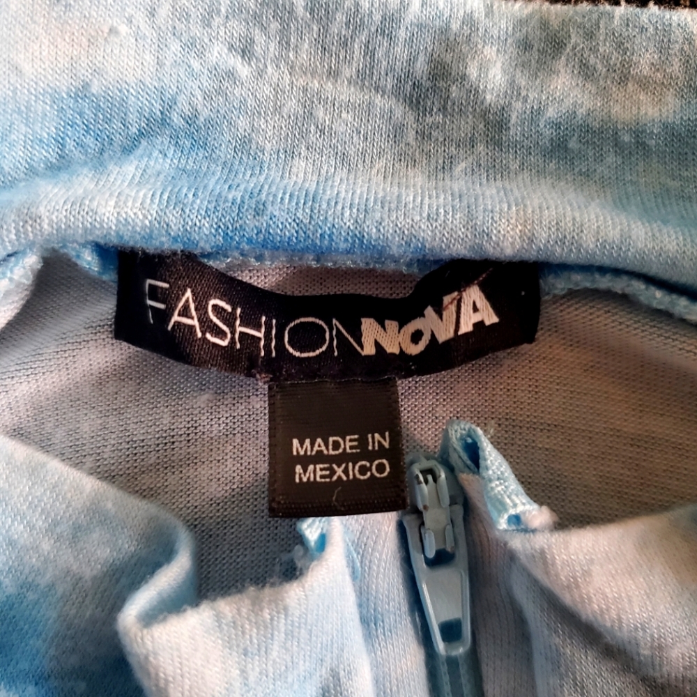 Fashion Nova Want To Be Me Tie Dye Maxi Dress Size XL Blue - Picture 3 of 4